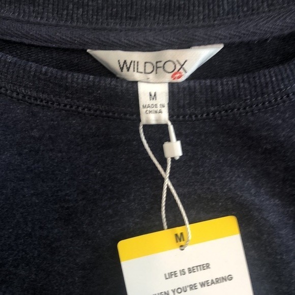 Wildfox Statement Sweatshirt Navy Social Embroidered Medium - Picture 5 of 5